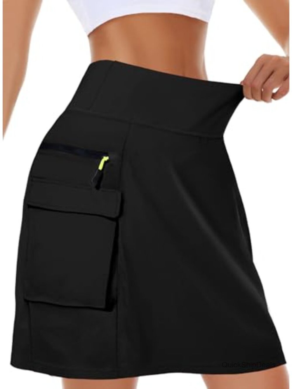 Women's Quick-Dry High Waisted Cargo Skort with 5 Pockets for Golf Tennis Hiking